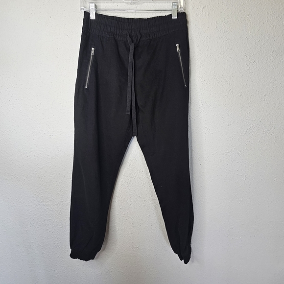 Streetwear Society Pants - Streetwear Society Black Jogger Pant Elastic Waist Zipper Pockets Size S Small‎